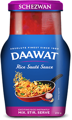 Daawat Saute Sauce Label Schezwan front 210g